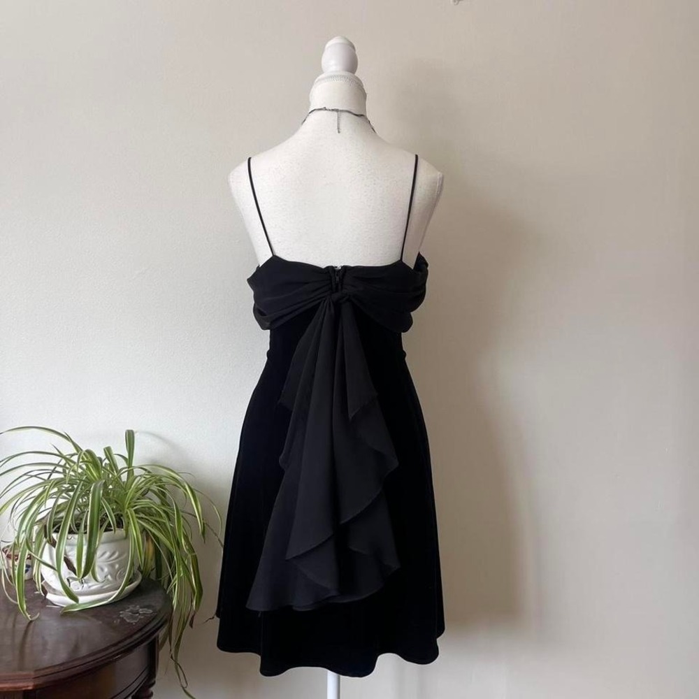 Vintage Betsy & Adam Velvet Mini Dress with Draping Womens size 12P romantic - Picture 5 of 8